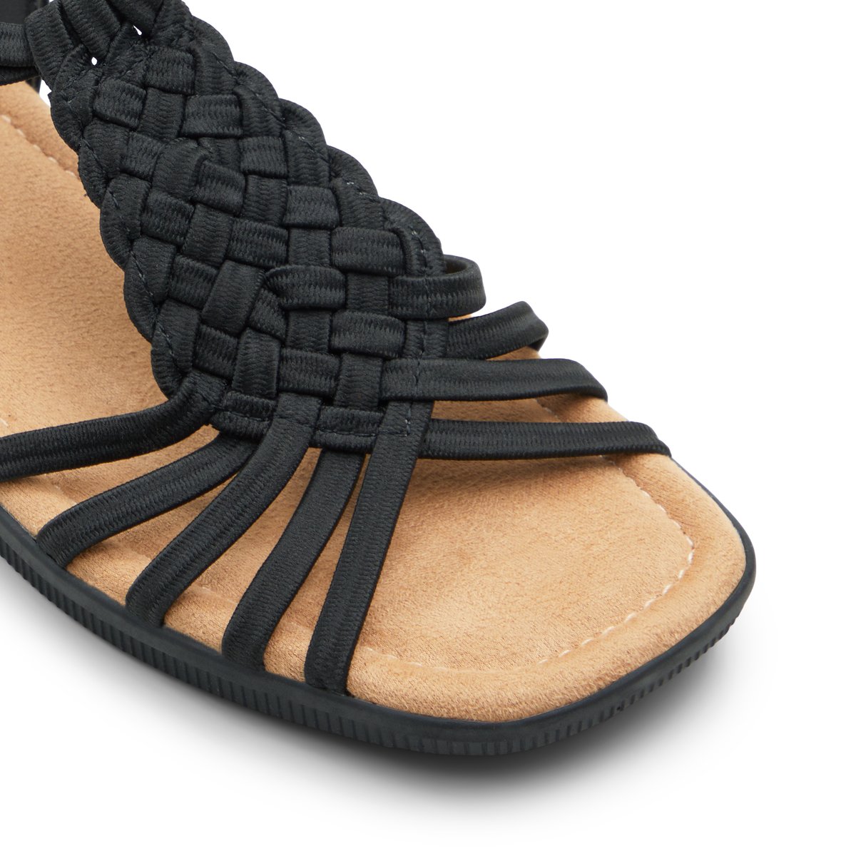 SOLEMATE-Rhalimas-Sandales à bride arrière - Talon plat - Noir