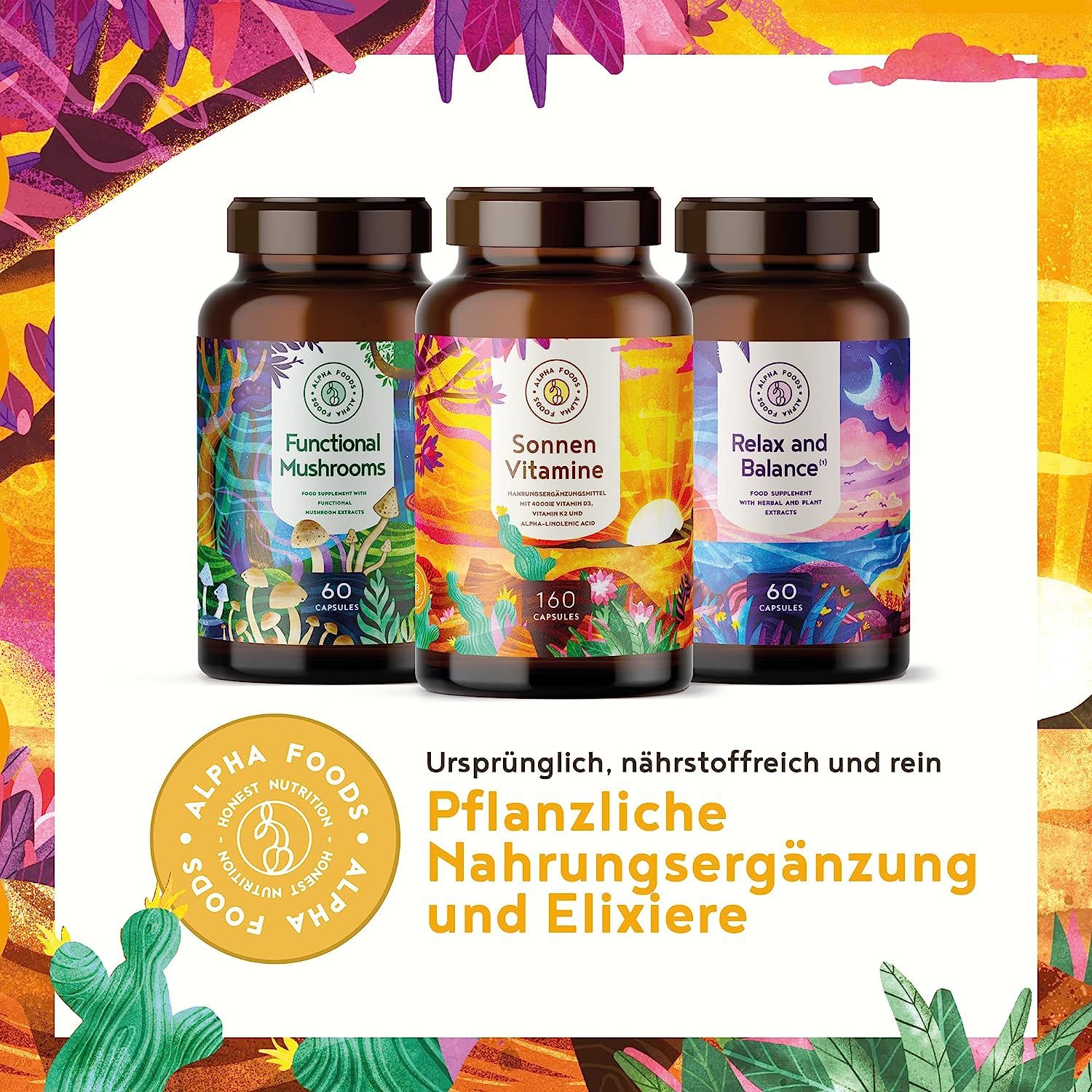 Vitamin D3, K2 (vitaMK-7, 99,99% All-Trans) und pflanzliche Omega 3 Fettsäuren