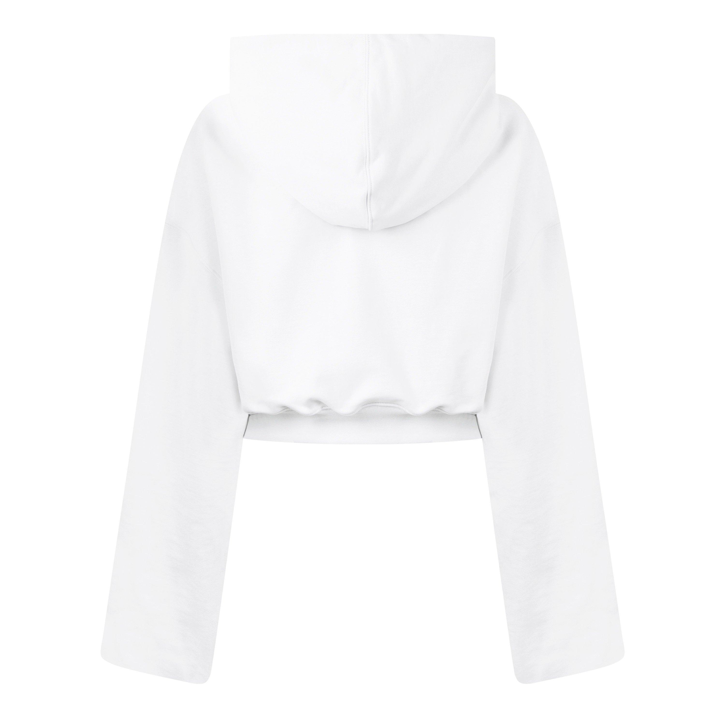 Off White Helvetica Cropped Hoodie