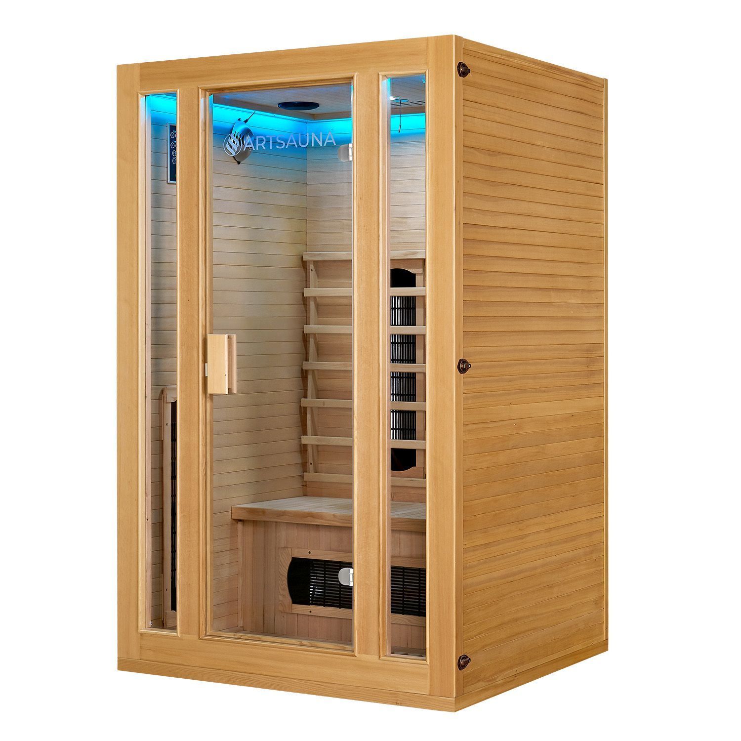 Infrarotkabine Nyborg S120K – Infrarotsauna 2 Personen –LED-Farblicht, 5 Keramik- 1 Flächenstrahler