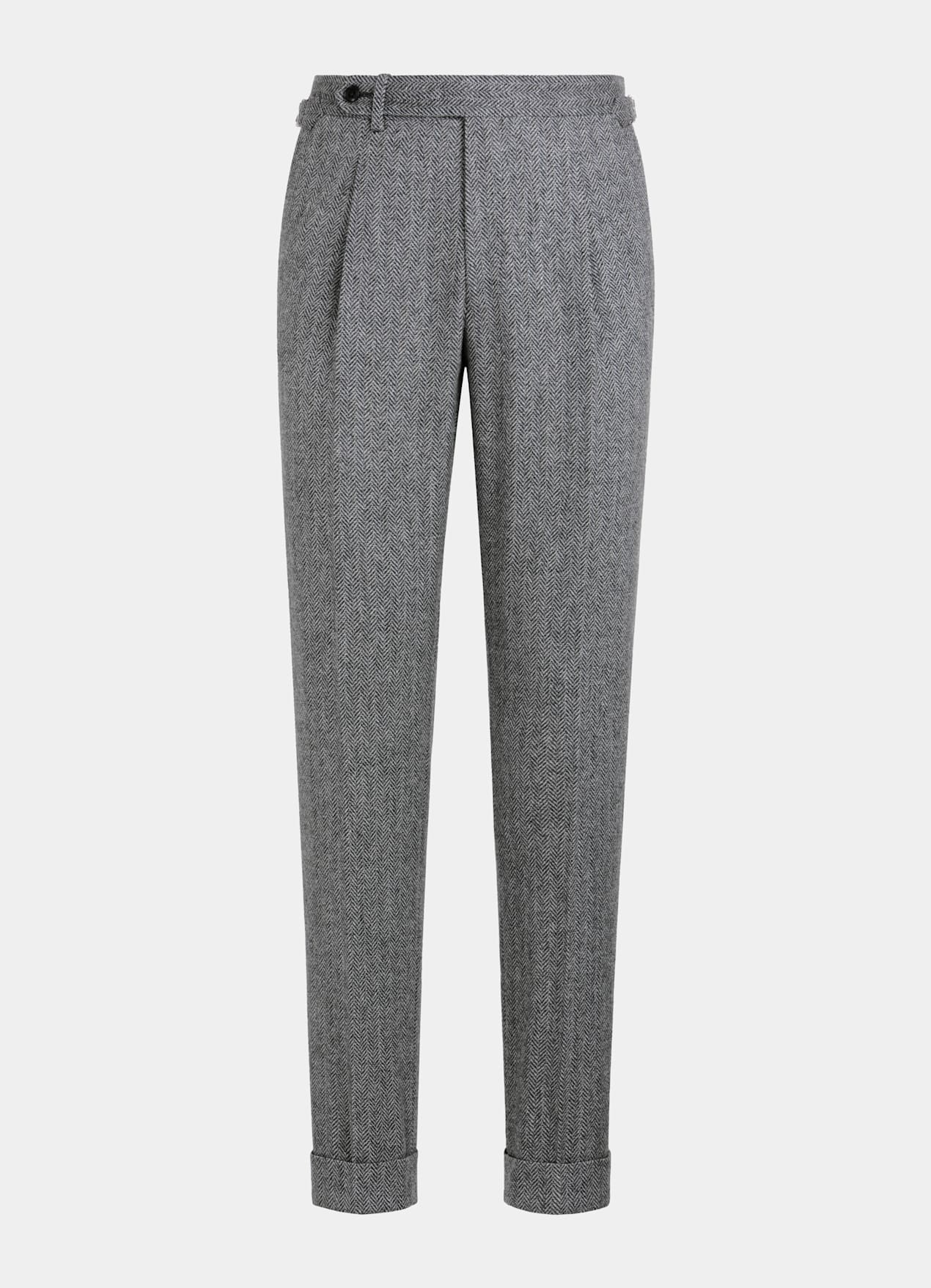 Costume trois pièces Havana coupe Tailored gris moyen à chevrons
