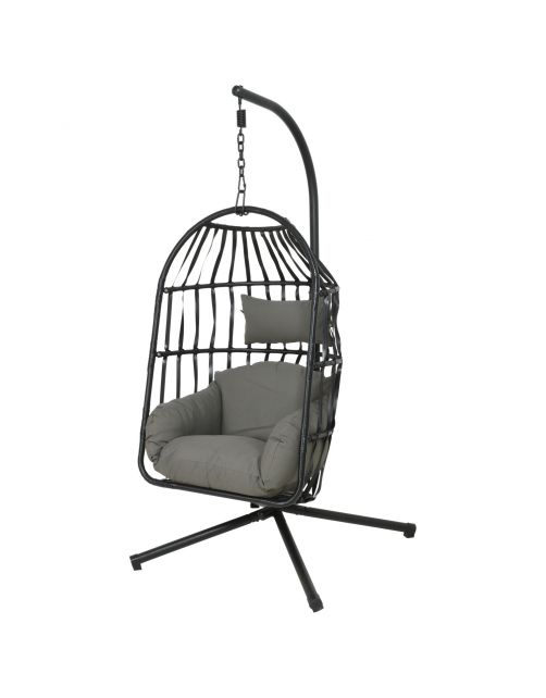 Decoris Hangstoel Nida Inklapbaar - Tuinmeubelen - ø95x198 cm Grijs