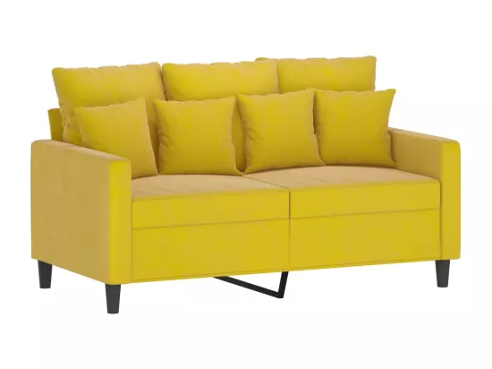 Ensemble de canapés 4 pièces avec coussins Jaune Velours