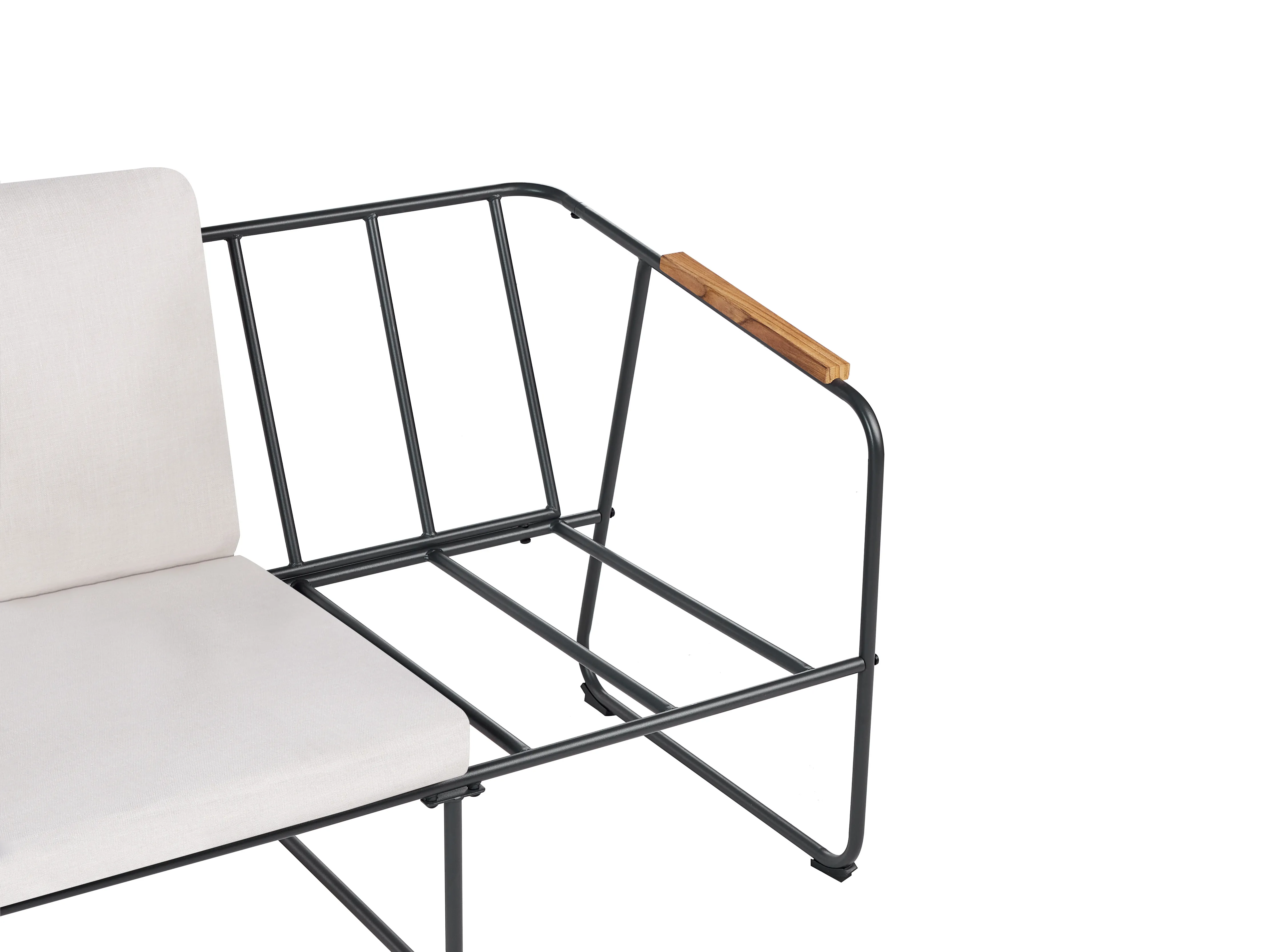 Loungeset met tafel 4-zits VEZZANA Metaal Lichtbeige