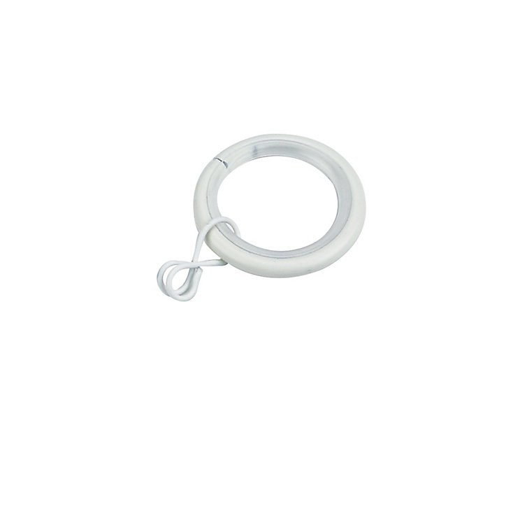 10 anneaux pour barre à rideau Anafi GoodHome ⌀16/19 mm blanc