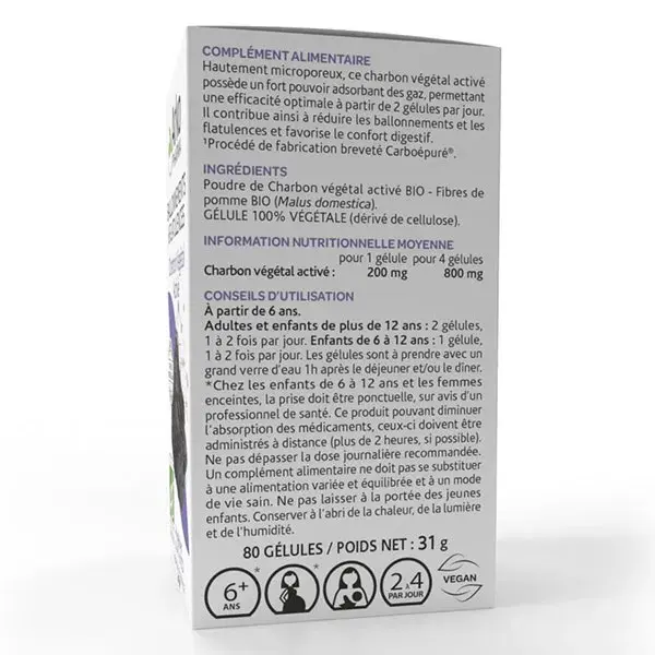 Arkopharma Arkogélules Carvão Ativado Orgânico 80 cápsulas