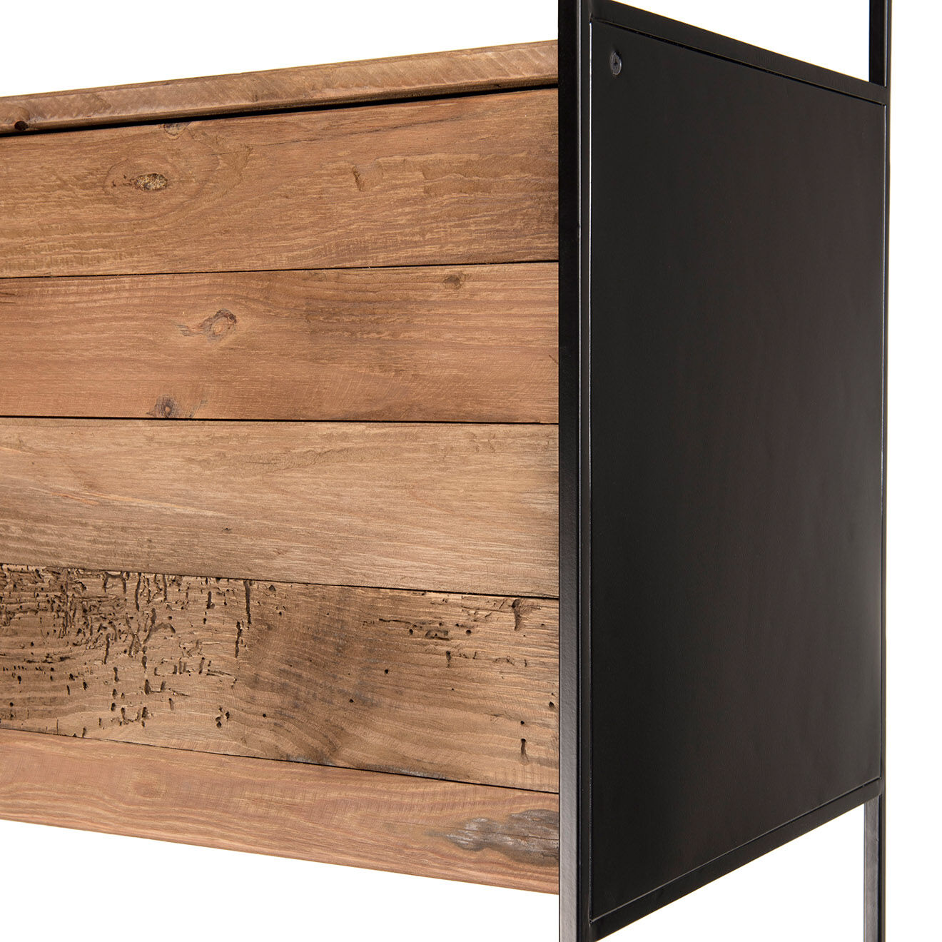 Macabane Bibliothèque 4 portes & 1 égagère Andrea Bois naturel  - 99x40x190cm