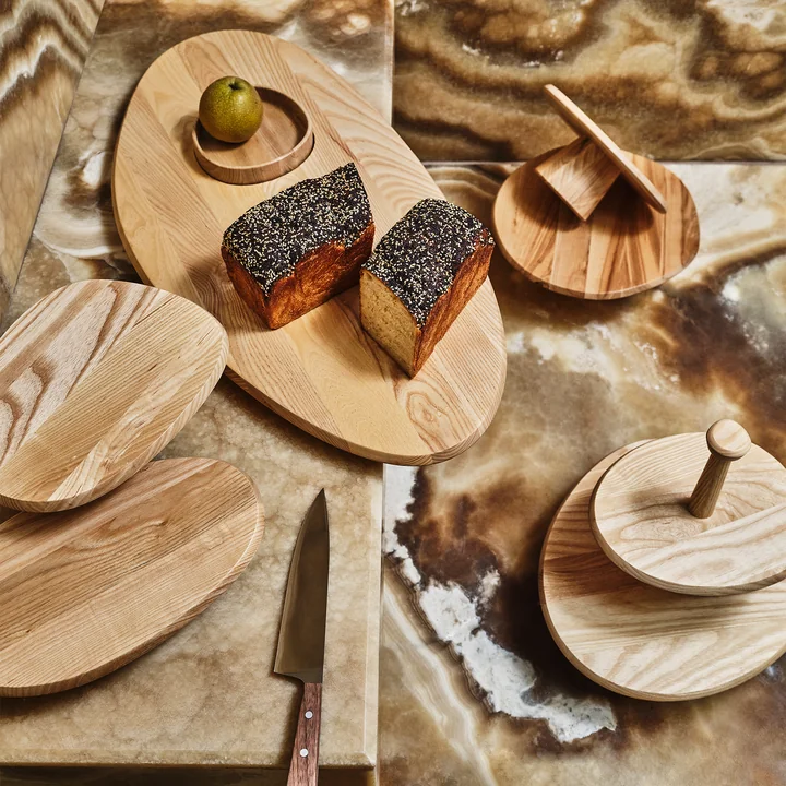 Serax - Dune Holzbrett mit Schale by Kelly Wearstler, 02, Esche natur
