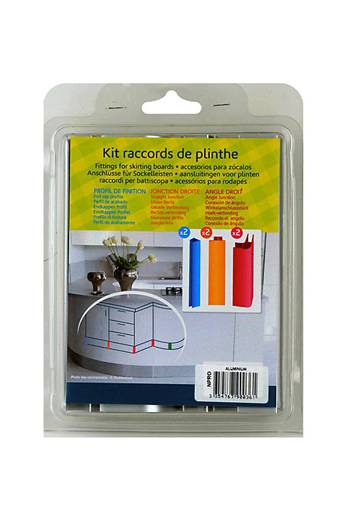 Kit de raccords de plinthe de cuisine (2AG + 2H + 2U) Nordlinger 16/19 mm, gris