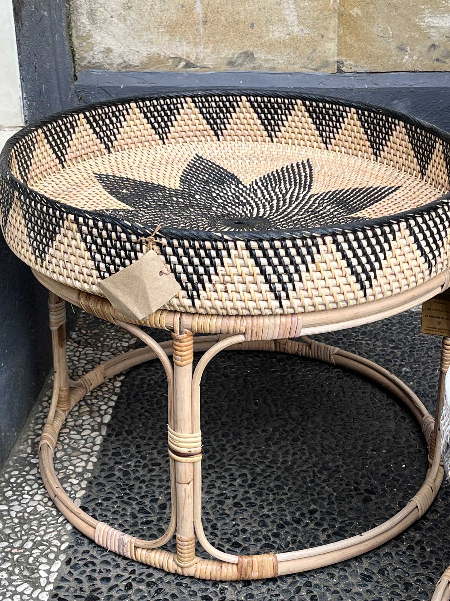 3er-Set Tablett-Tisch 'Lombok' aus Rattan von fischer's lagerhaus