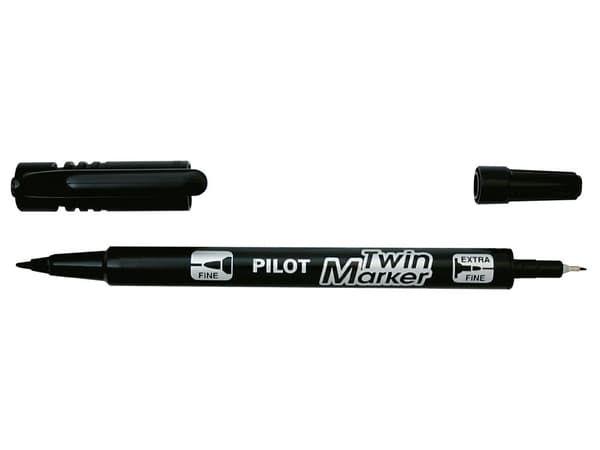 Merkepenn Twin Marker 08 Svart Pilot