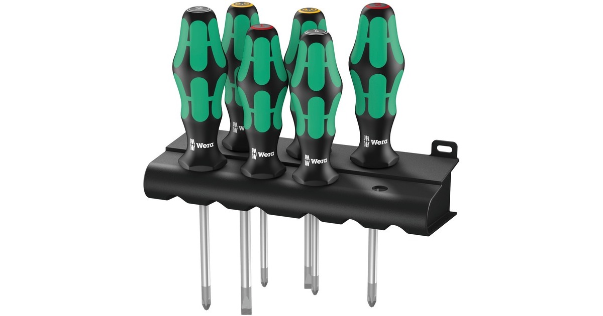Wera335/350/355/3 Schraubendrehersatz schroevendraaier  (Zwart/groen, 6-delig)