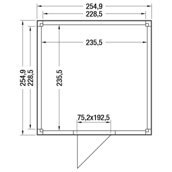 Tuinhuis Douglas Zwart Zweeds Rabat 255x255cm