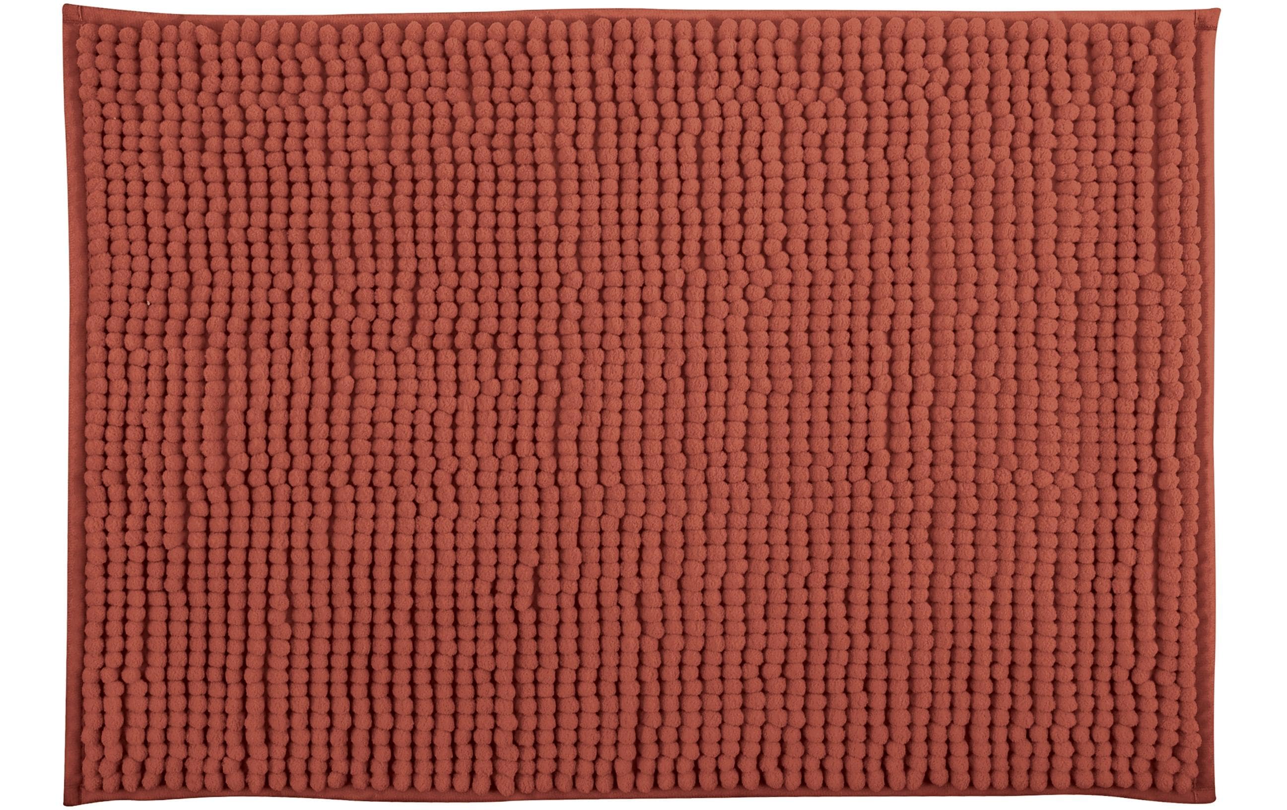 Badteppich Chenille 40 x 60 cm, TerracottaBadematte mit rutschfester Unterseite
