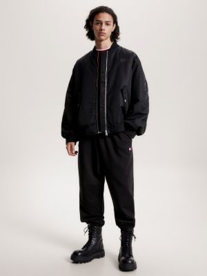 Jaqueta bomber oversized acolchoada com apliques tonais