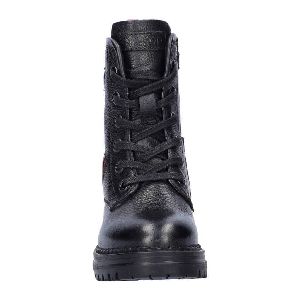 Nelson Kids leren veterboots zwart