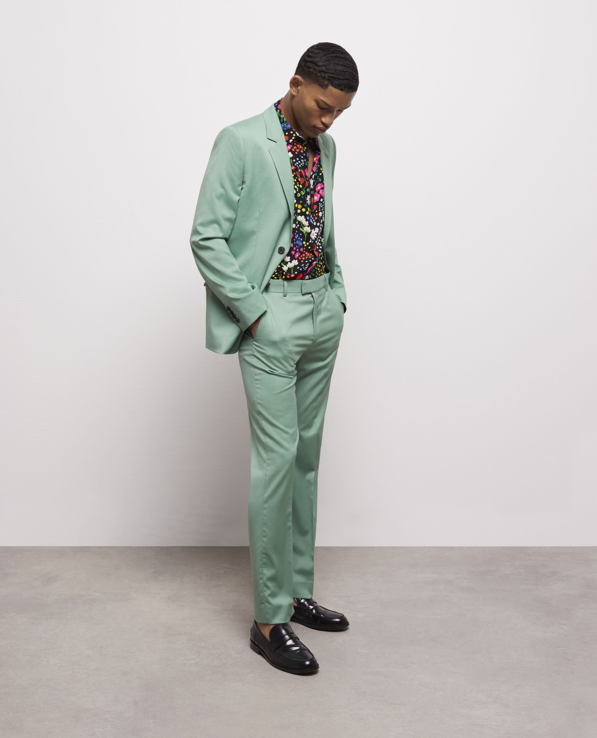 Veste de costume verte en laine
