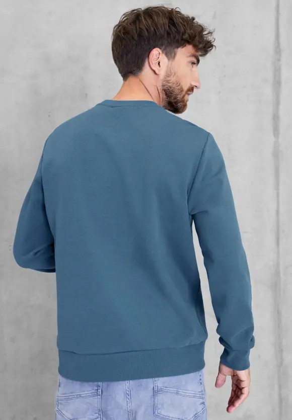 Sweatshirt mit Brustprint - shadow blue