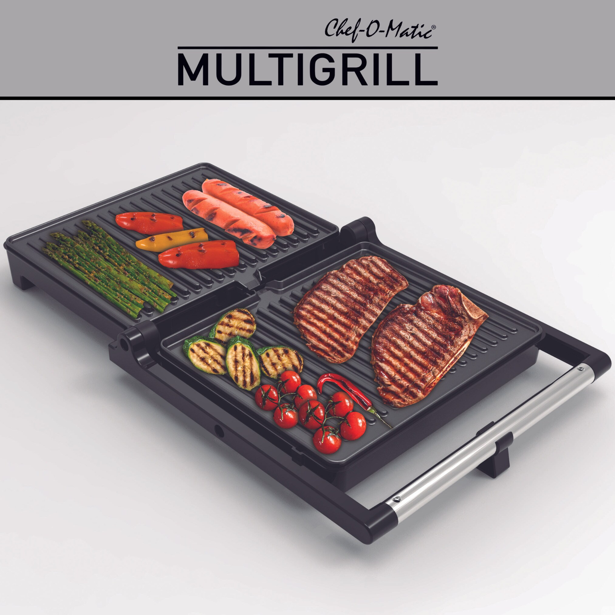 Best Direct® Kontaktgrill - Tischgrill, antihaftbeschichtet, klappbar Chef O Matic Multigrill
