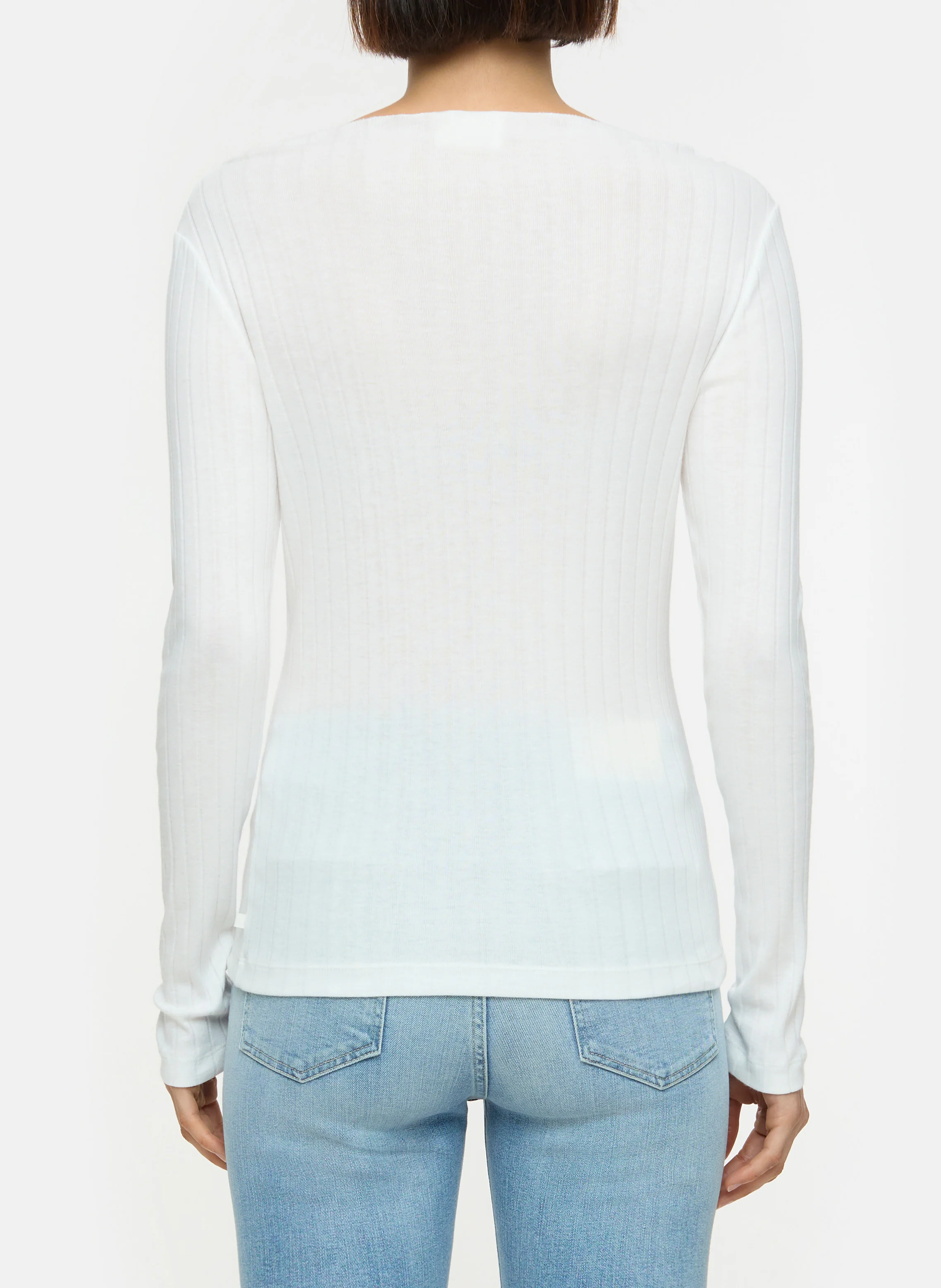 Tee-shirt moulant col bateau en coton mélangé | Beige