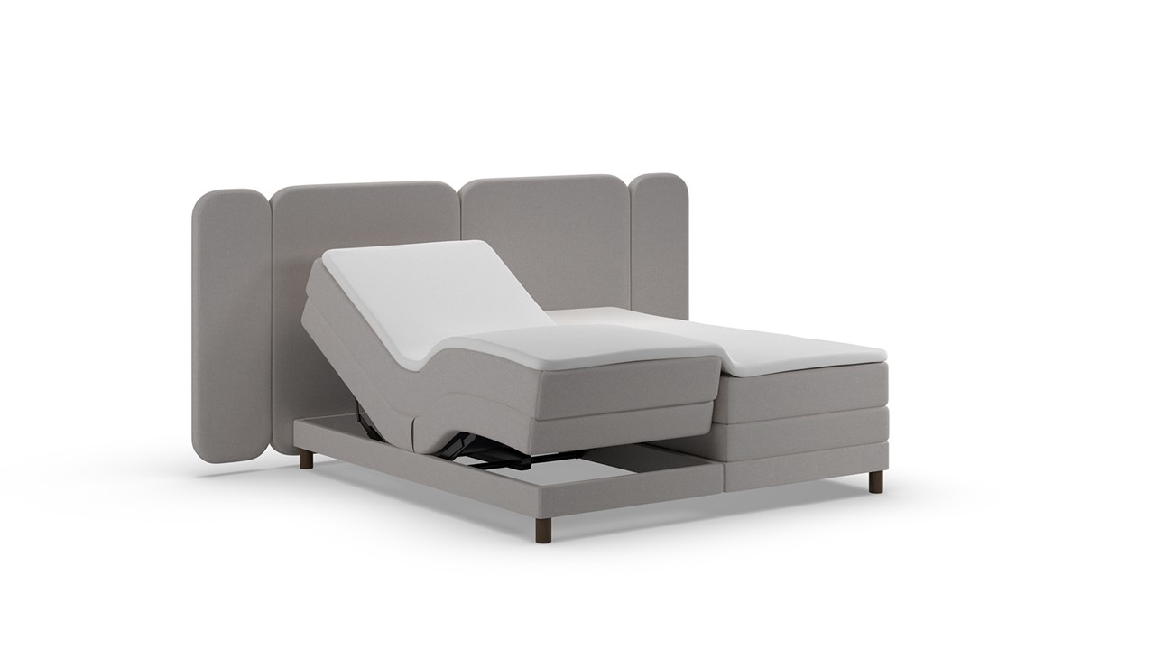 Elektrische boxspring Ridge - Wool look light grey