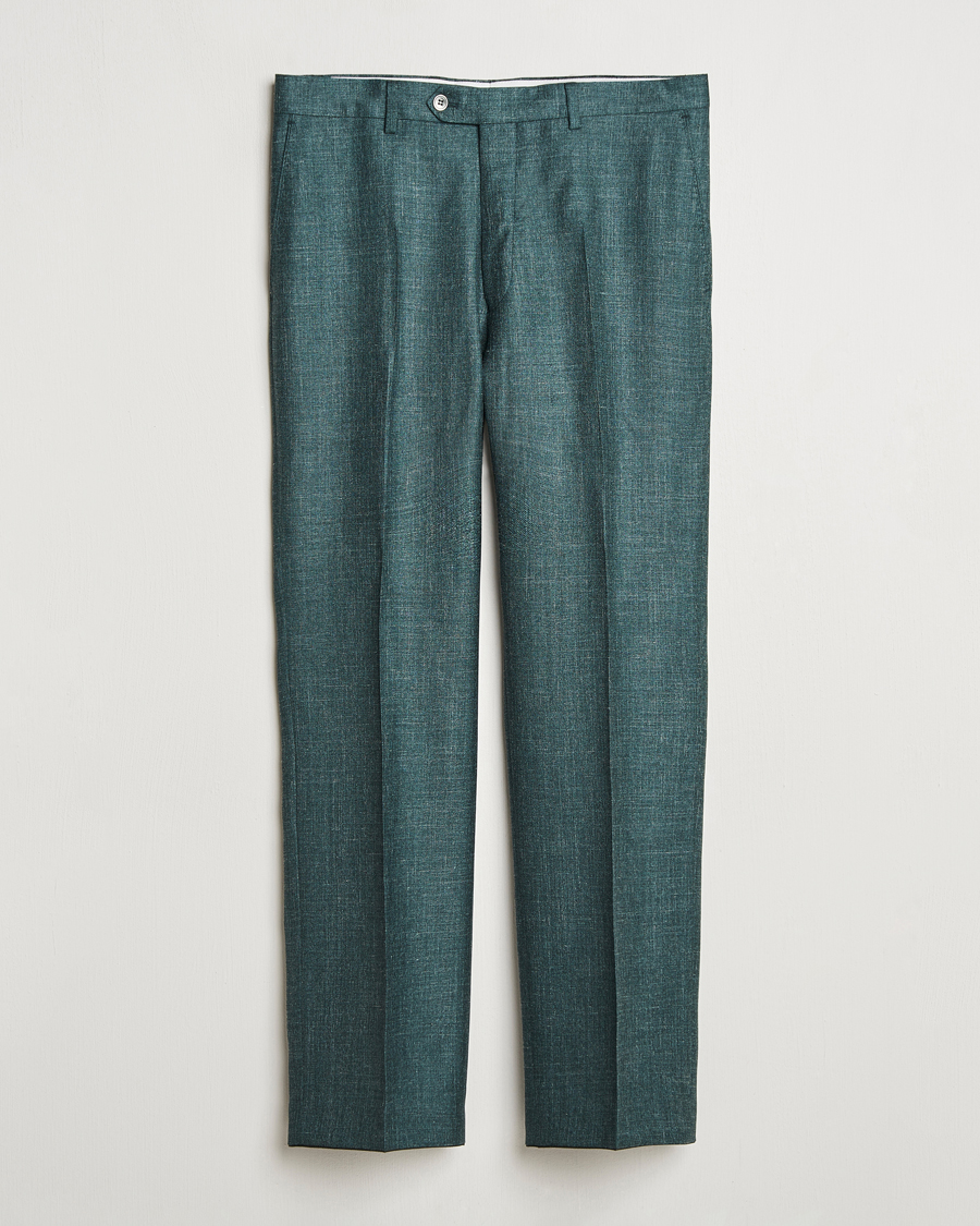 Oscar Jacobson Del S Wool/Silk/Linen Trousers Green