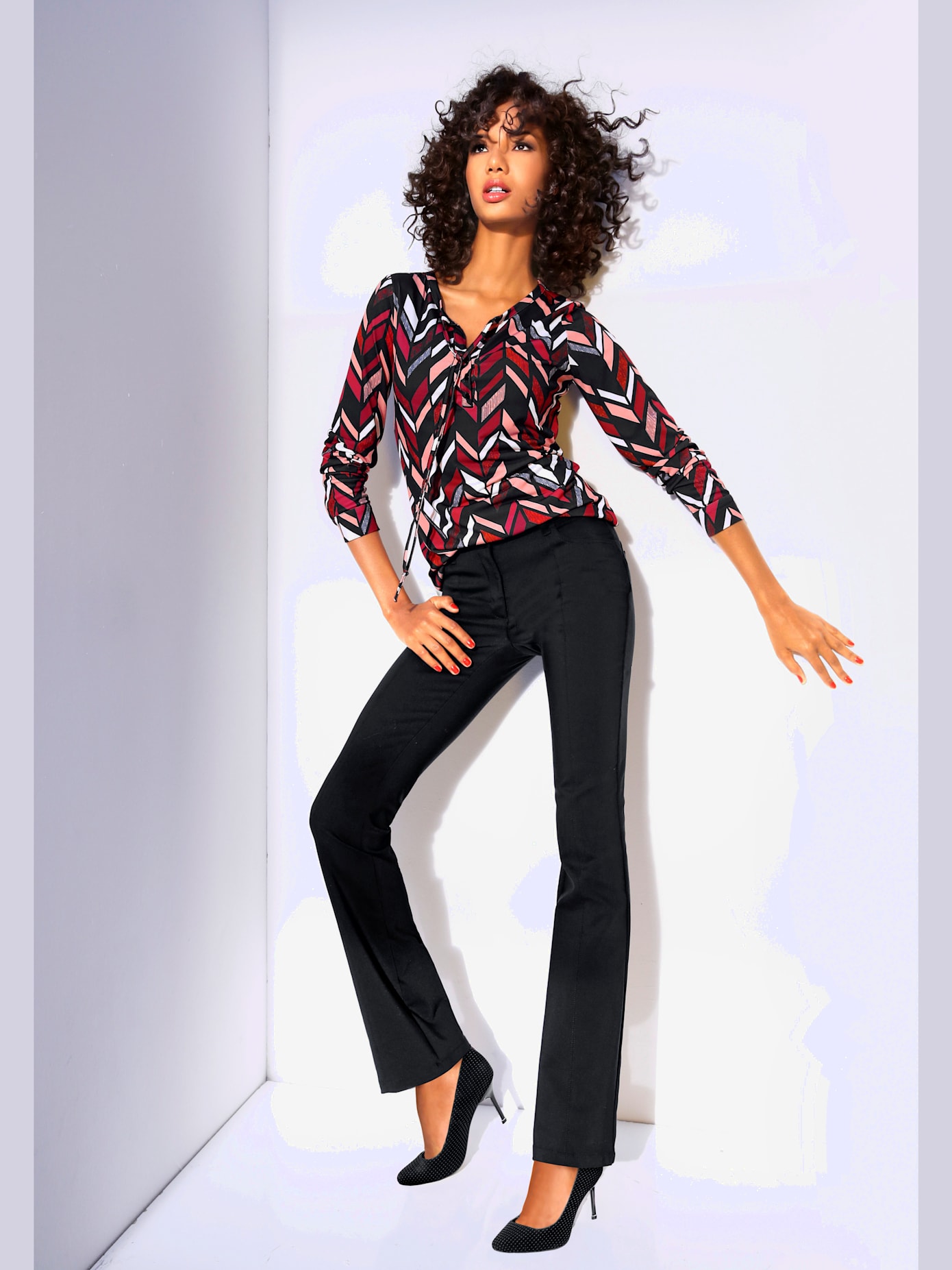 Pantalon effet ventre plat coupe bootcut tendance