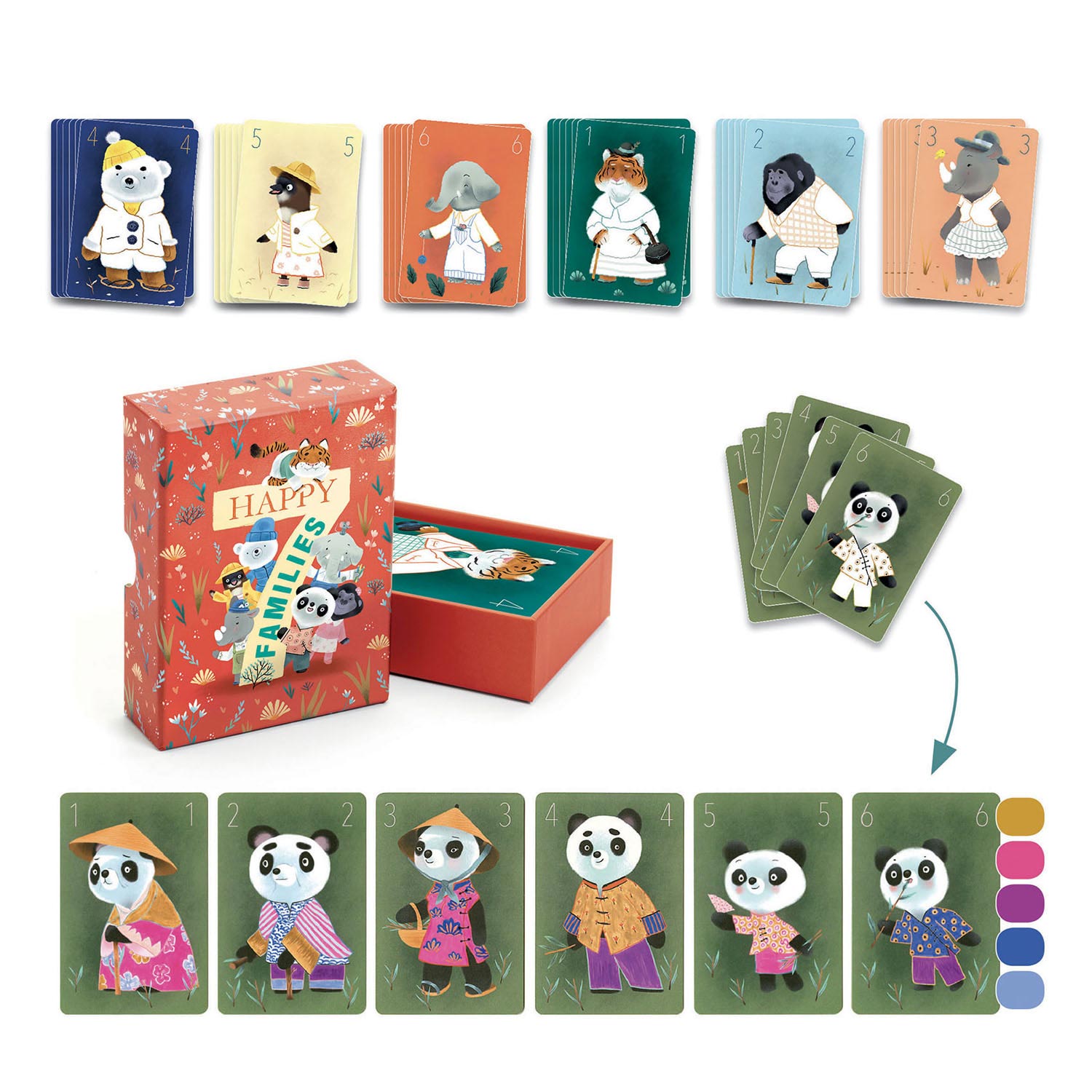 Djeco DIY Kwartet Spel Dieren Kleuren