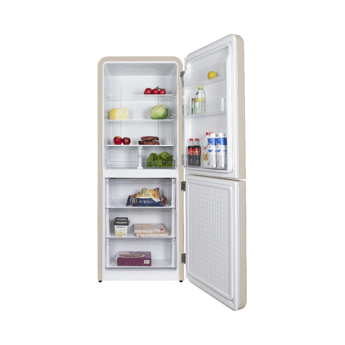Kibernetik KSTK401 Retro Kühl-Gefrierkombination 401 Liter, beige