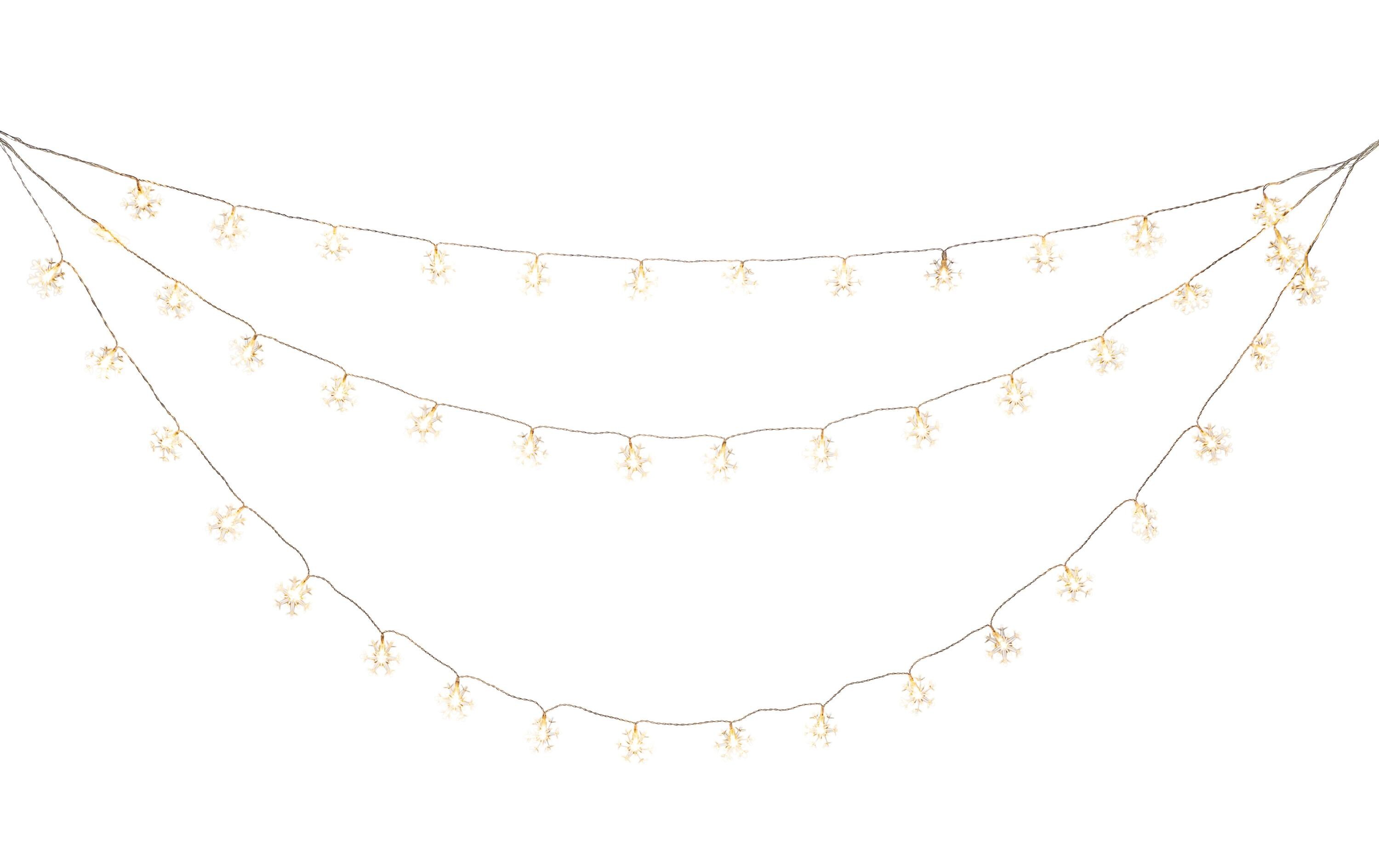 LED-Lichtervorhang Schneeflocken, 44 LED, 1.25 m, OutdoorLED Schneeflockenvorhang