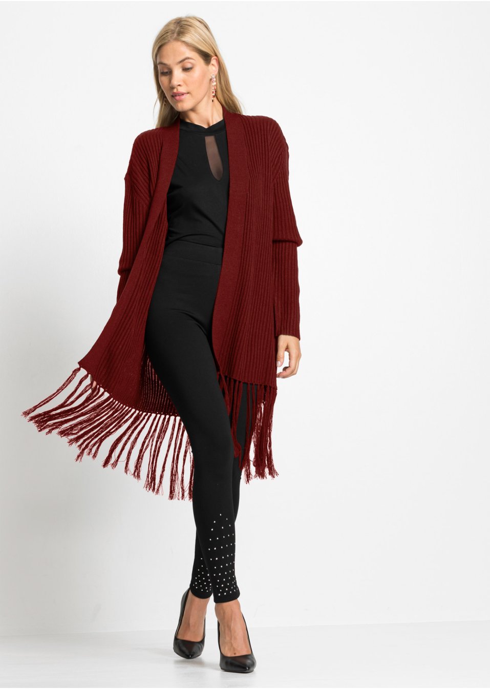Gilet en maille avec franges