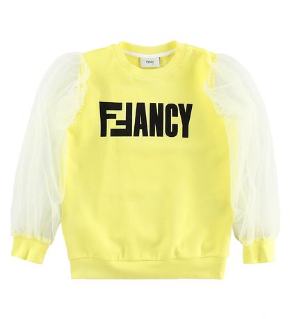 Fendi Kids Sweatshirt - Gelb m. Text/Tyl
