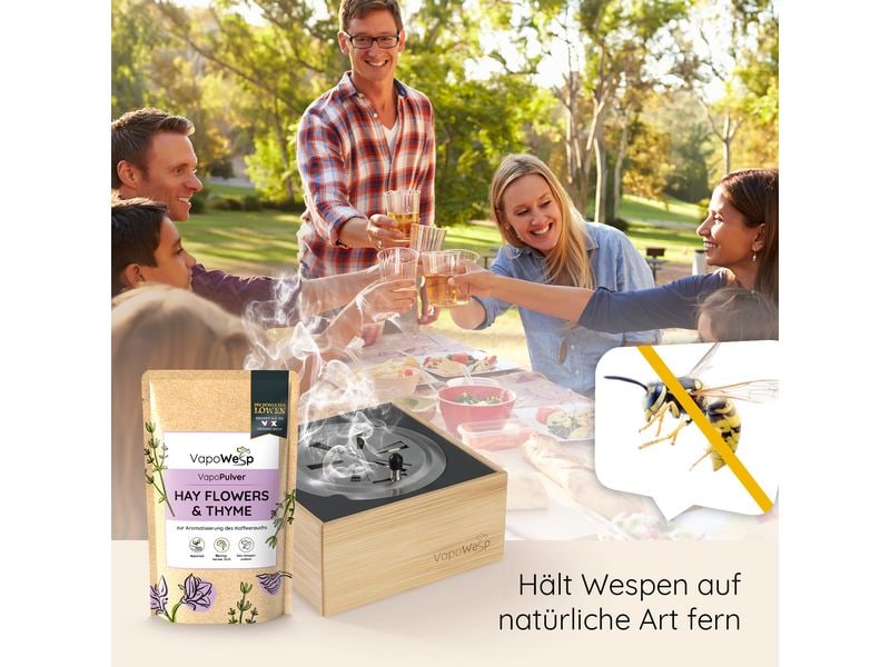 VapoWesp Ersatzkräuter Heublumen & Thymian, 100 g Aromakräuter- Nachfüllpackung für die Räucherbox