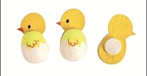 STICKERS BOIS DECORES POUSSINS 25X15MM X18 PIECES