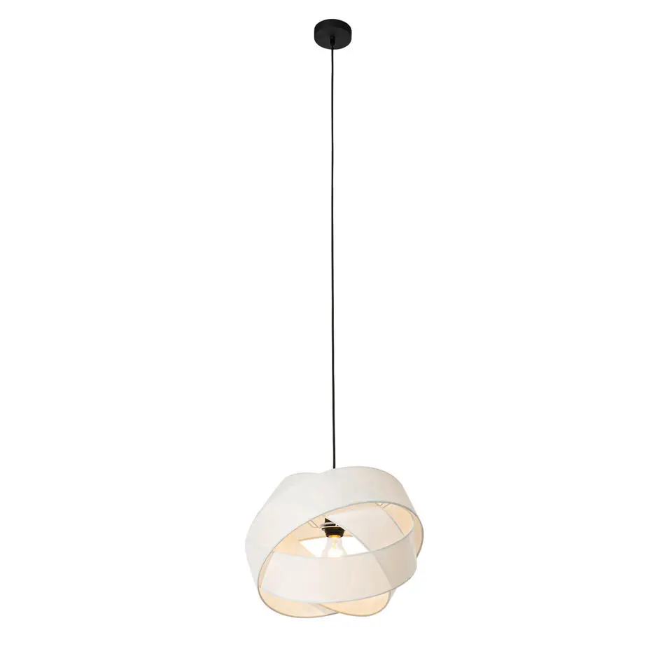 Qazqa hanglampen cloth wit e27