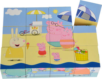 Peppa Gris Klosspuslespill 12 deler, 16x12 cm