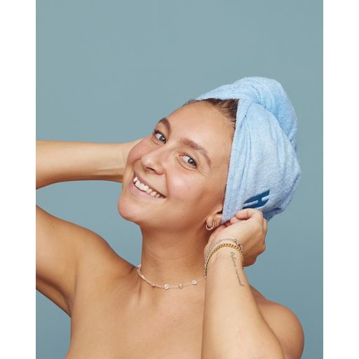 Hairlust Bamboo Hair Towel Wrap, Blå
