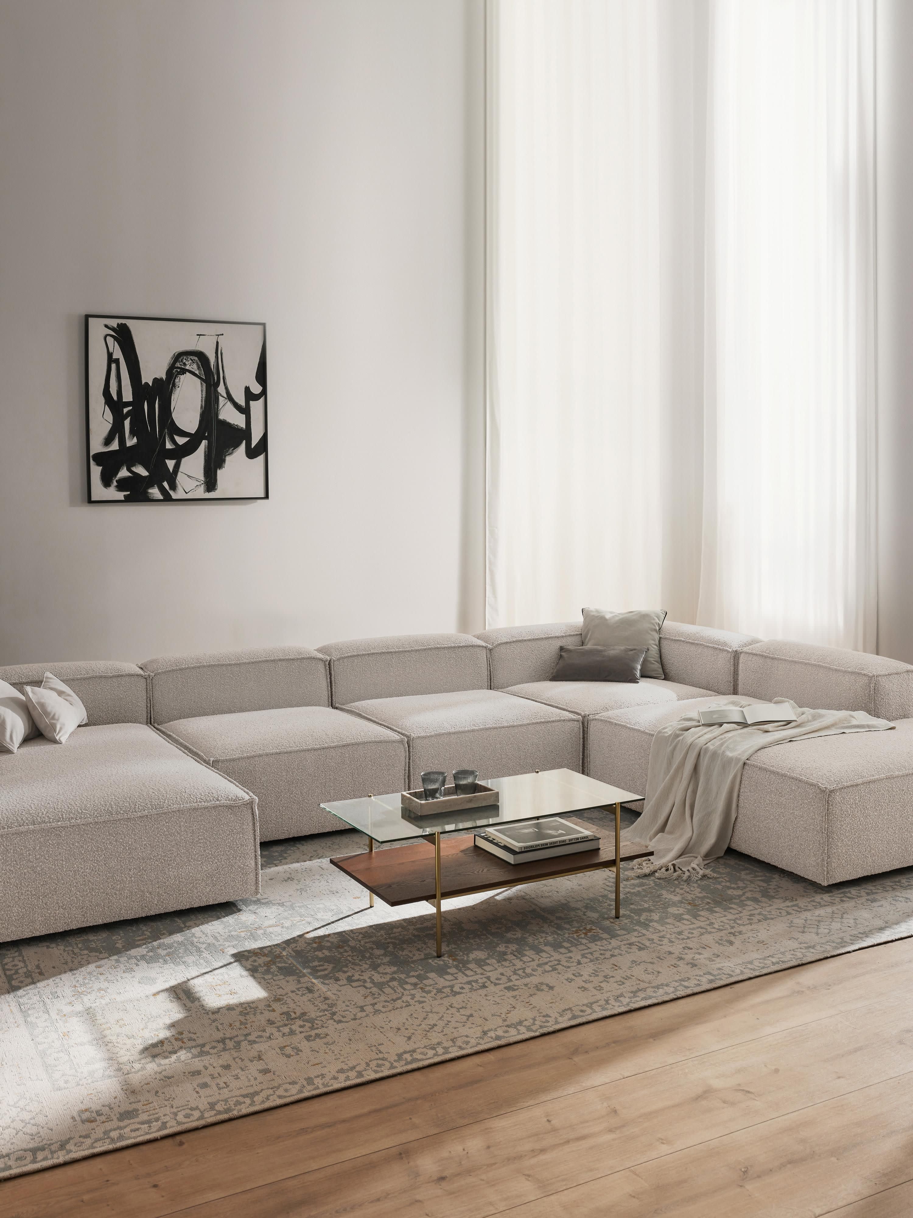 Modulaire U-bank Lennon uit bouclé