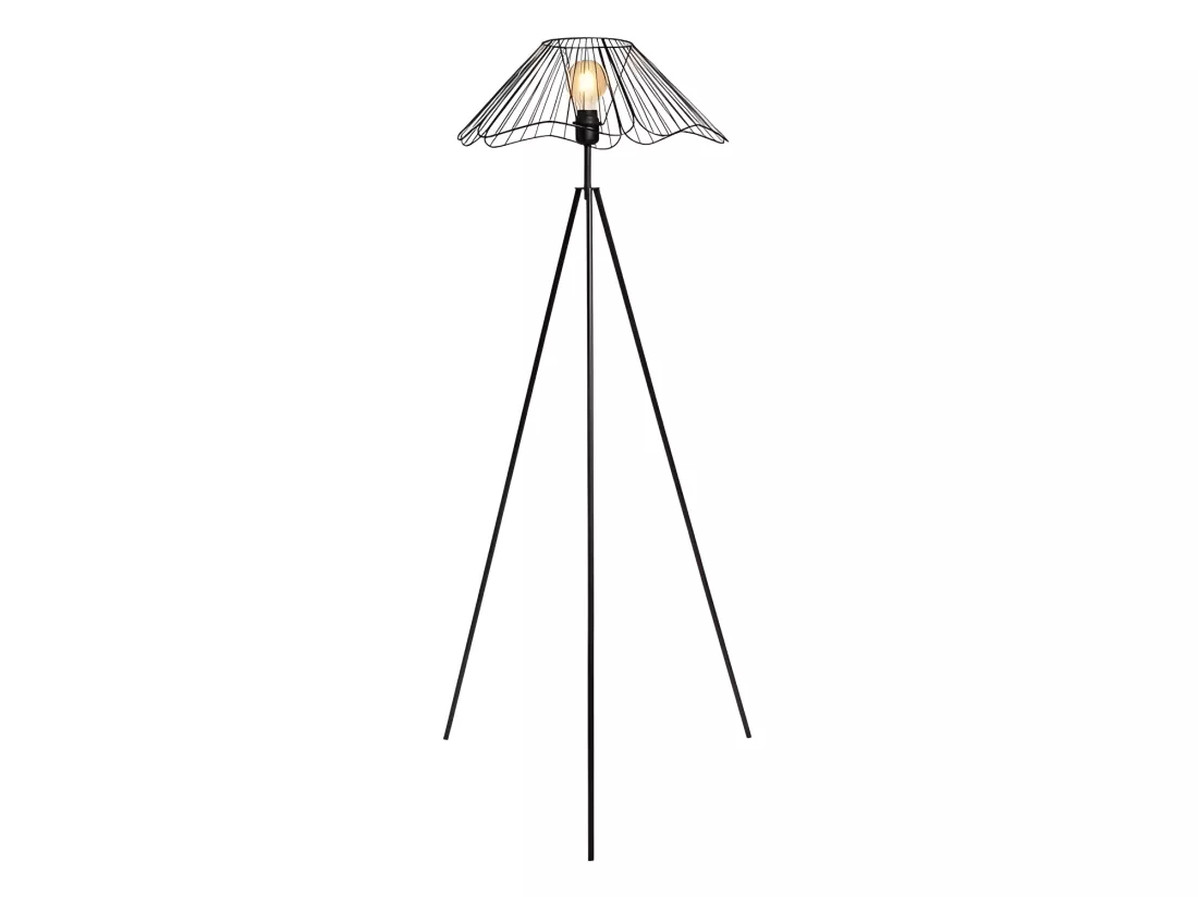 Lampadaire filaire métal Hibiscus noir Ostaria