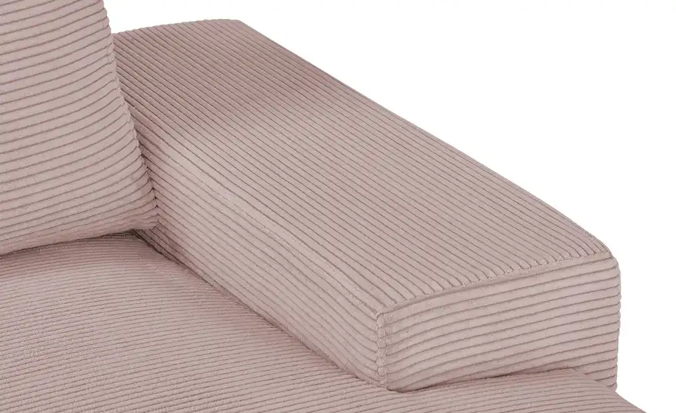 Ecksofa Rome Rosé rechts Cordstoff
