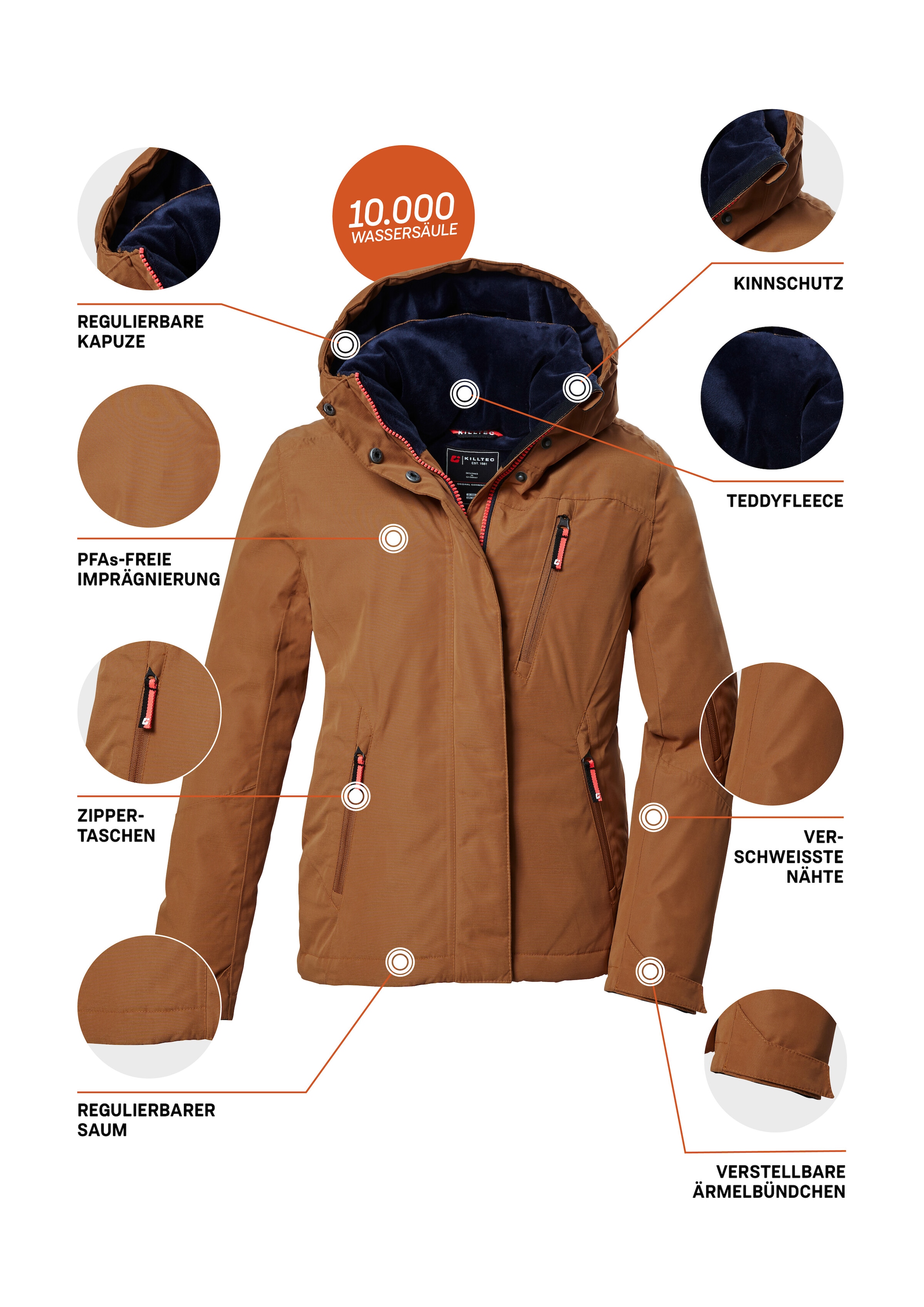 Killtec Funktionsjacke »KOW 356 GRLS JCKT« Wasserdichte Mädchenjacke mit Kapuze, verstellbare Bündchen