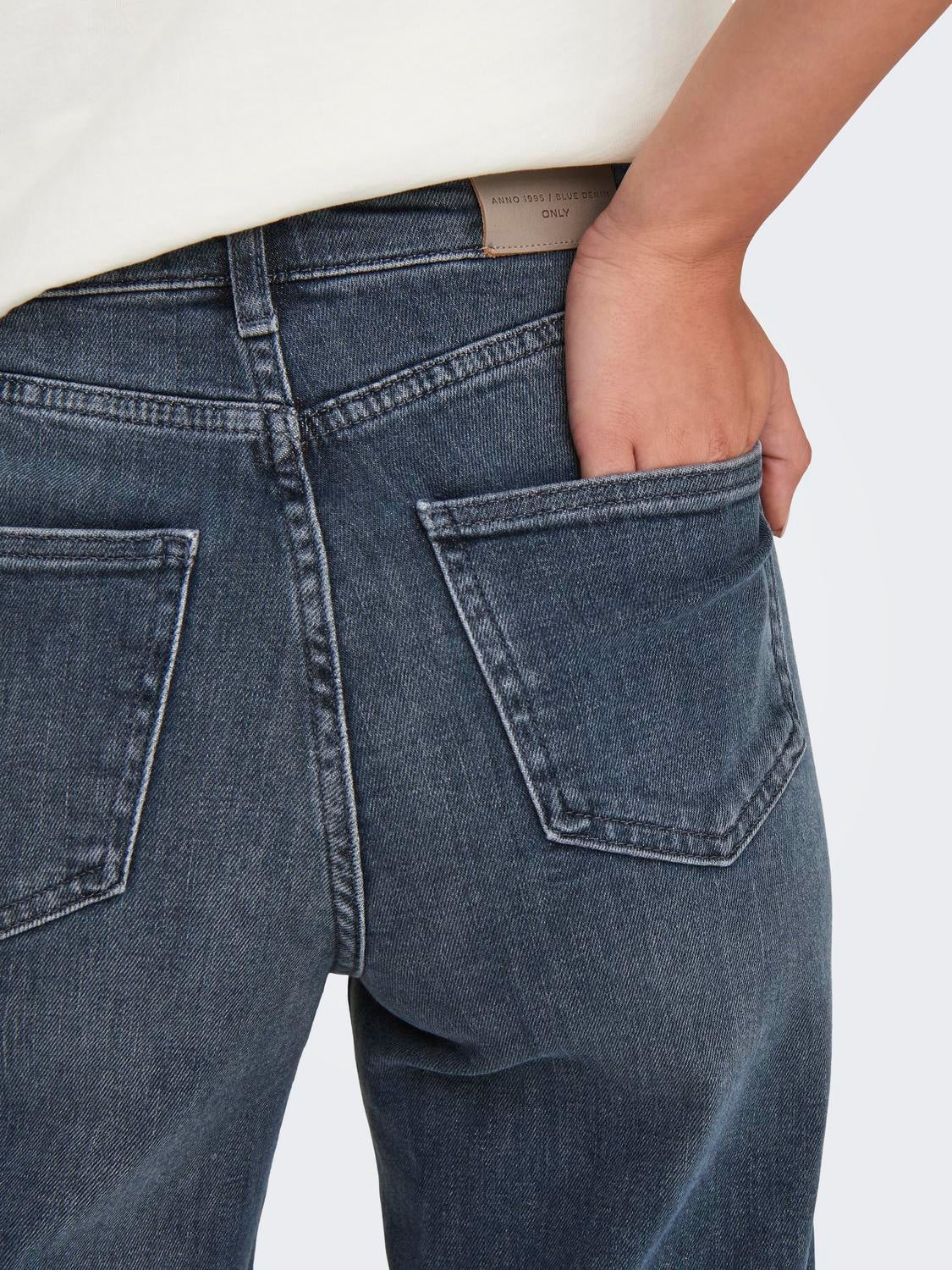 ONLJUICY Hohe Taille Weiter Beinschnitt Jeans Special Blue Grey Denim