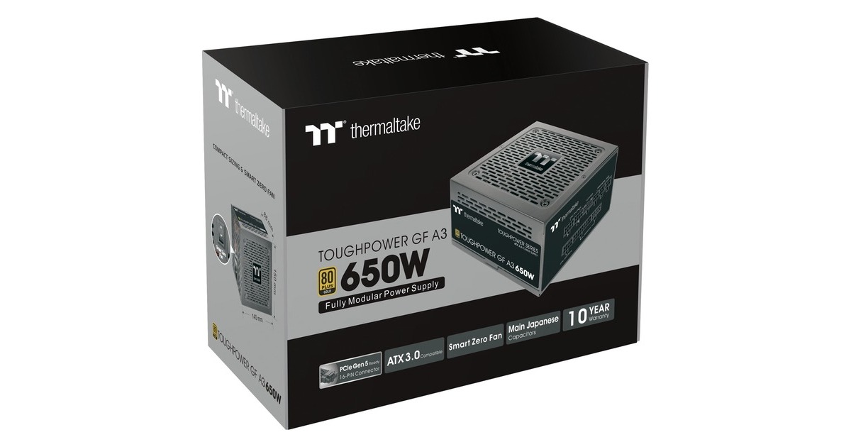 ThermaltakeTOUGHPOWER GF A3 Gold - TT Premium Edition modulaire 650 watt voeding   (Zwart, 4x PCIe)