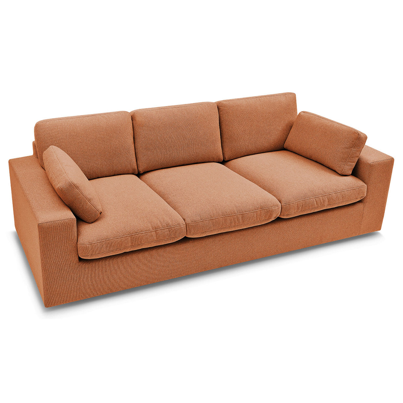 Bobochic Canapé compact belair orange - 220x93x80 cm