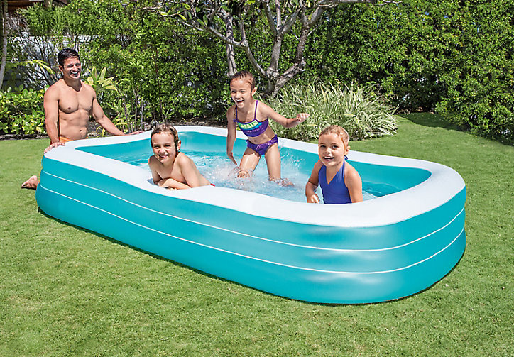 Piscine gonflable pour enfants rectangulaire Intex givrée 1,83 x 3,05 x h.0,56 m