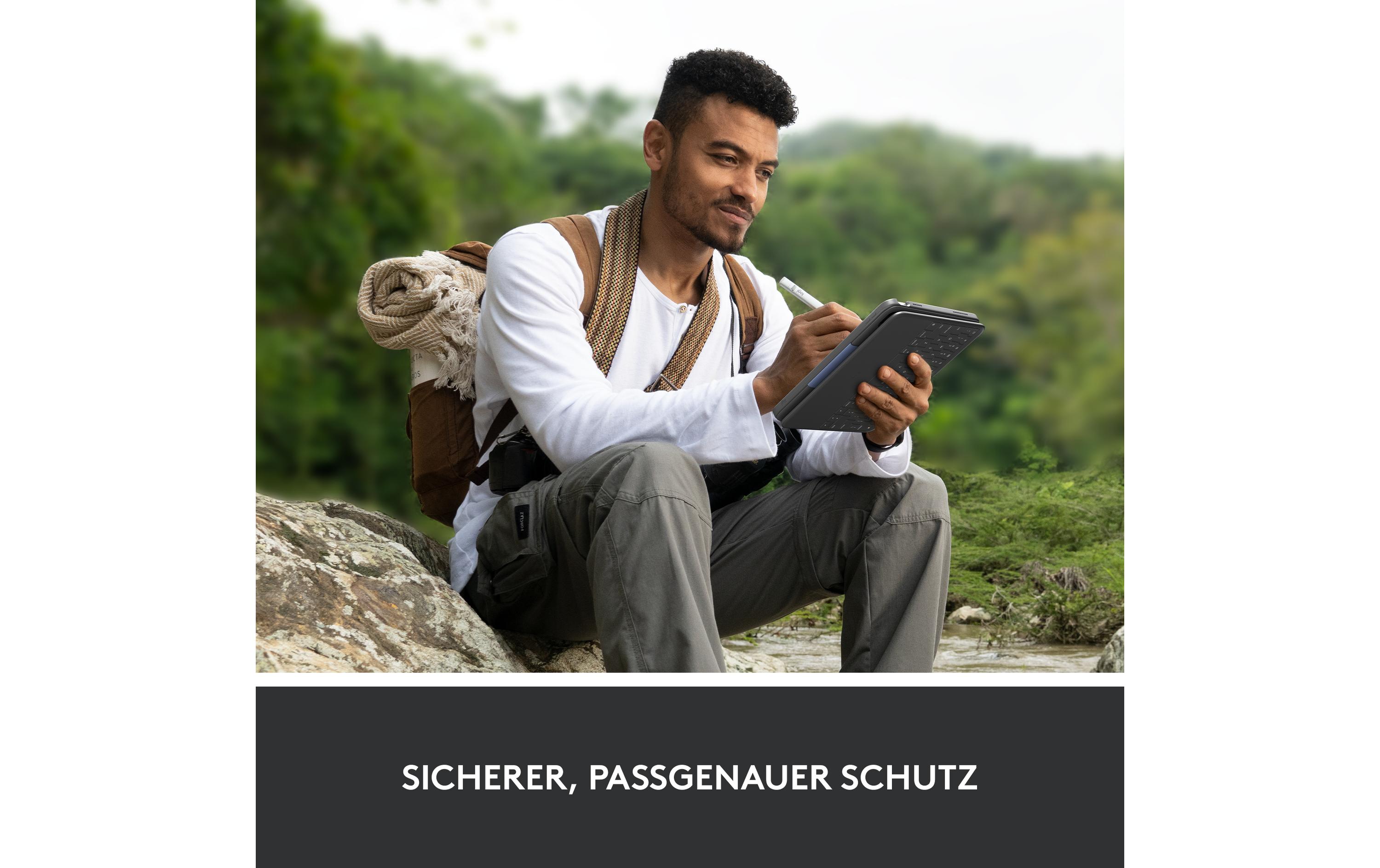 Tablet Tastatur Cover Rugged Folio iPad (10. Gen, A16/2025)<br>Schutzhülle mit integrierter Tastatur für Apple iPad 10.9