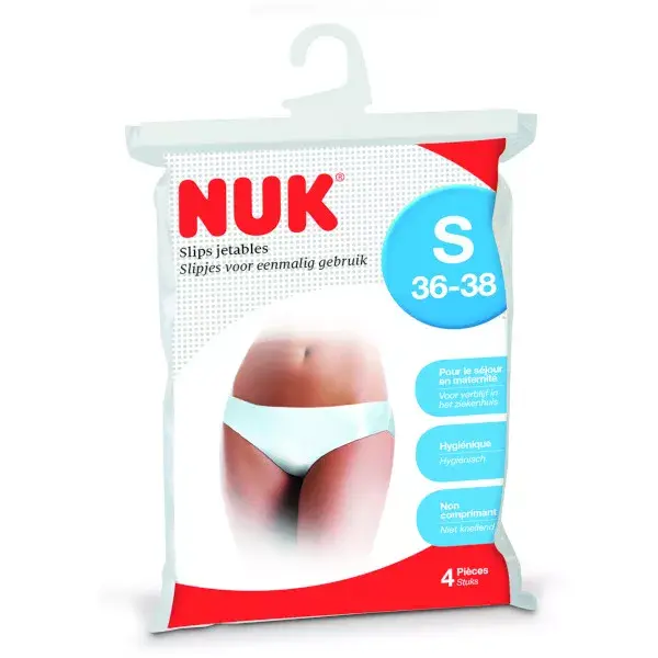 Calcinhas descartáveis para gestantes Nuk, tamanho XL, pacote com 4 unidades.