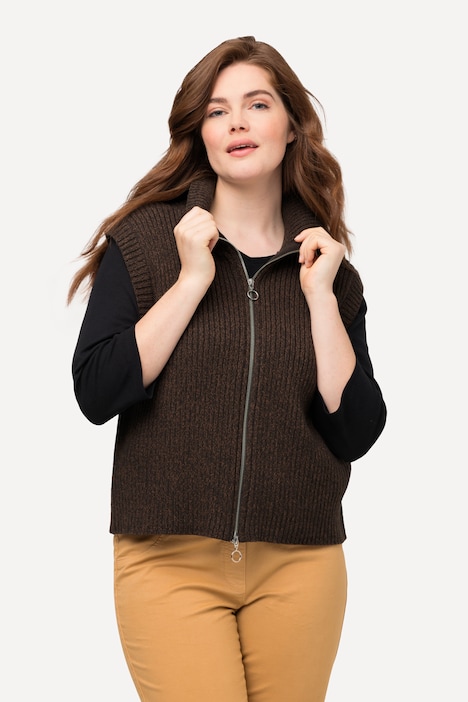 Weste, Stehkragen, 2-Wege-Zipper, ärmellos, Biobaumwolle