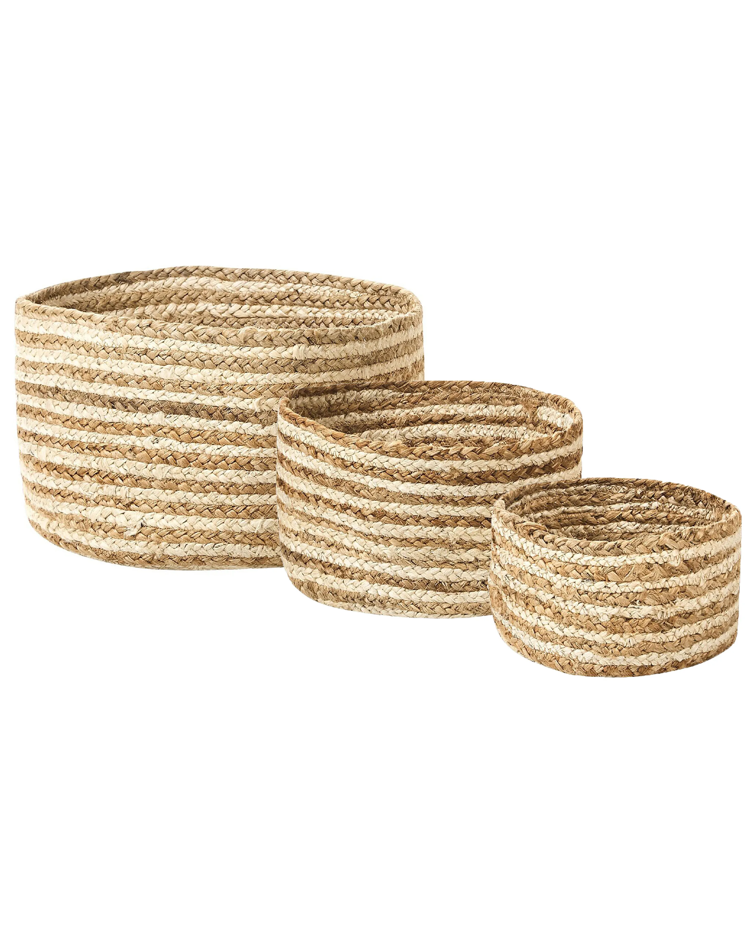 Set van 3 manden KAHU Jute Natuurlijk