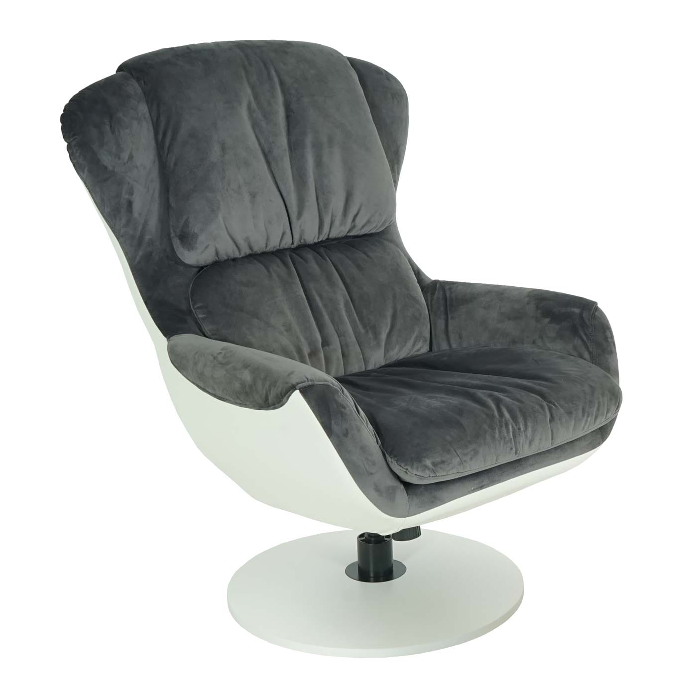 Relaxsessel MCW-E52, Fernsehsessel TV-Sessel Hocker, Samt ~ dunkelgrau